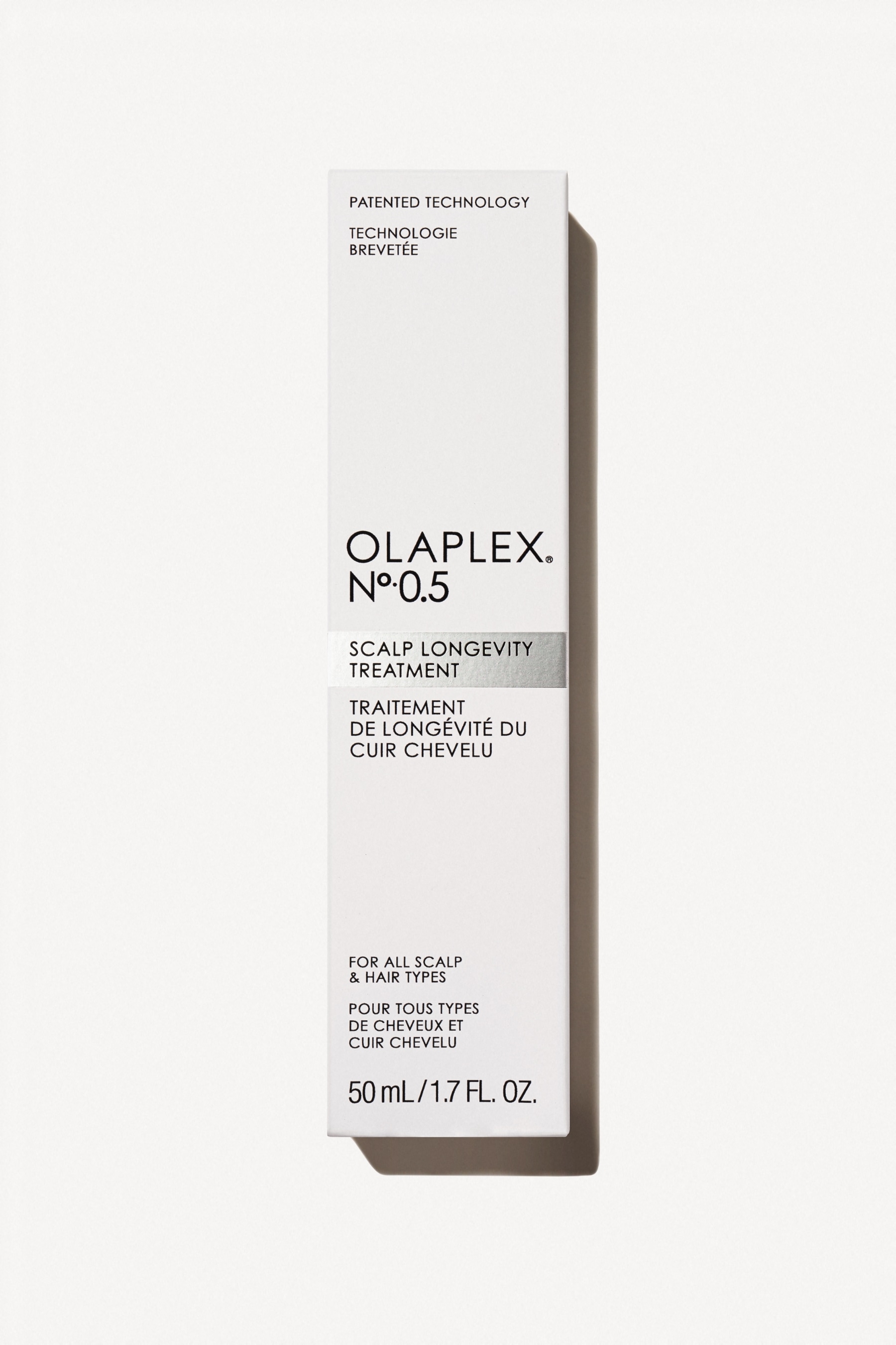 No.5 Scalp Treatment · Carton של OLAPLEX בצילום מוצר מקורי