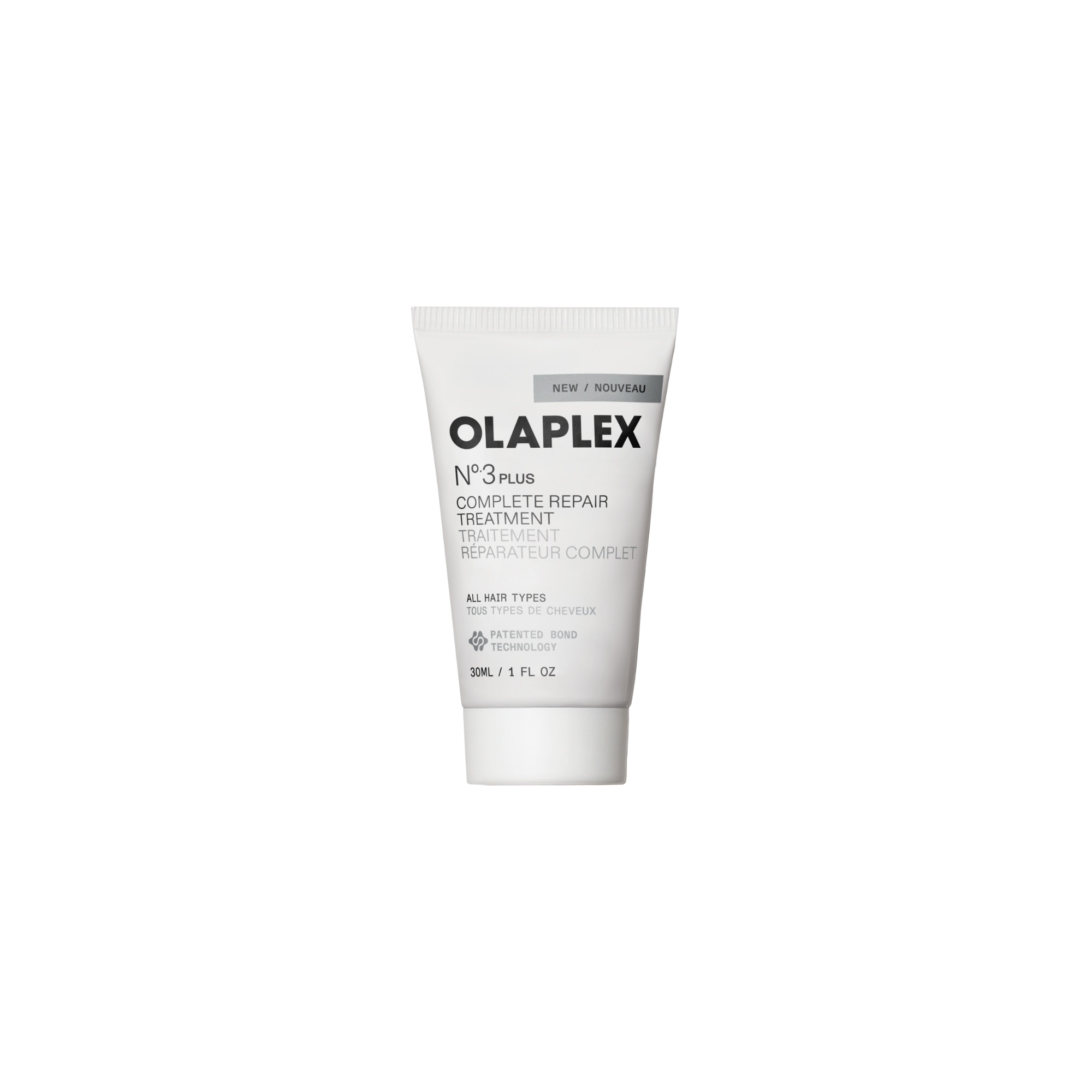 No.3 PLUS · 30ml של OLAPLEX בצילום מוצר מקורי