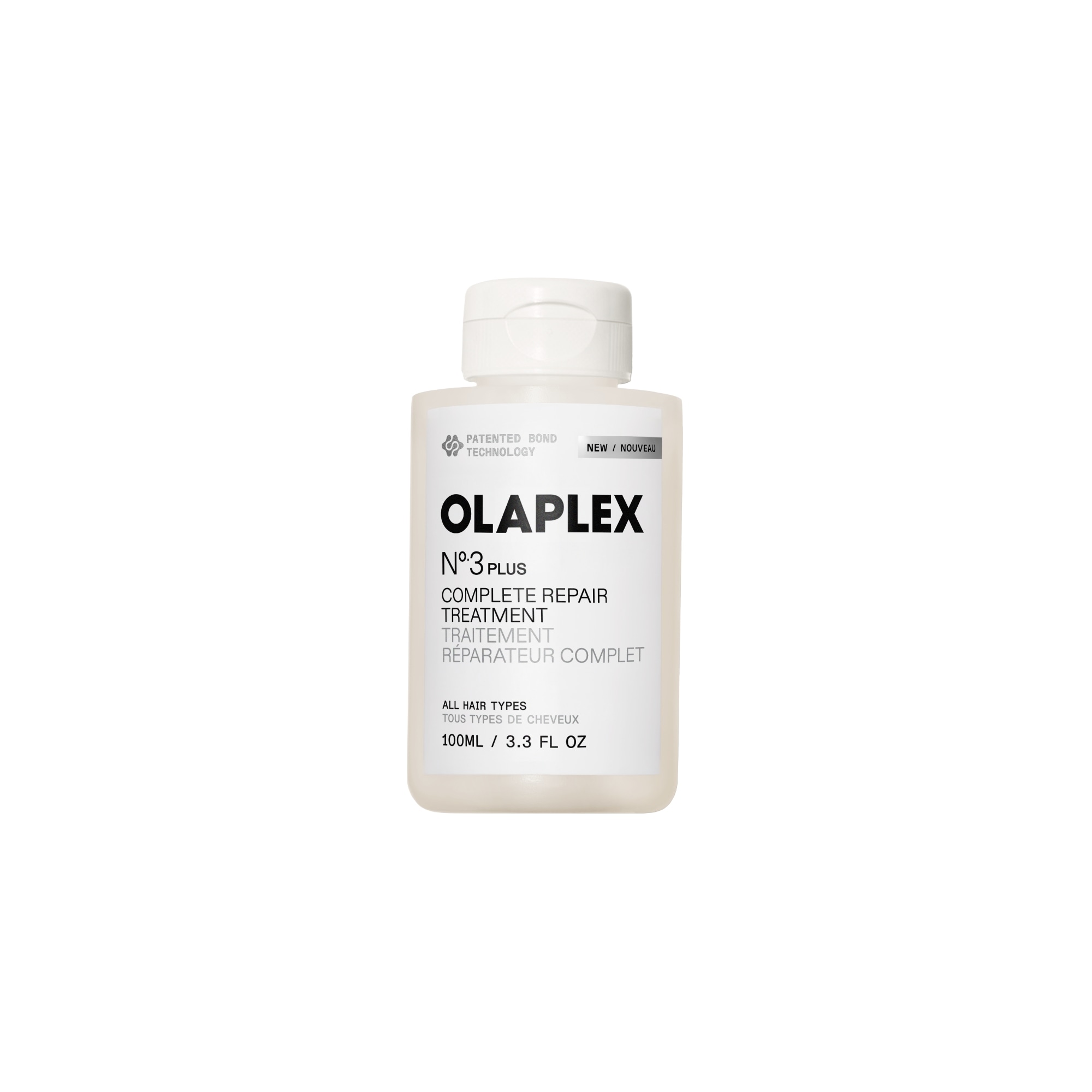 No.3 PLUS · 100ml של OLAPLEX בצילום מוצר מקורי